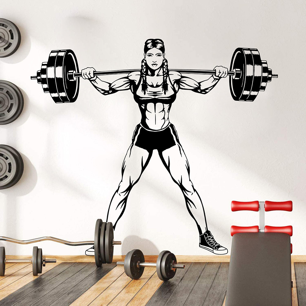 Heavy Equipment Stickers - Büyük Spor Salonu Kadın Dambıl Duvar