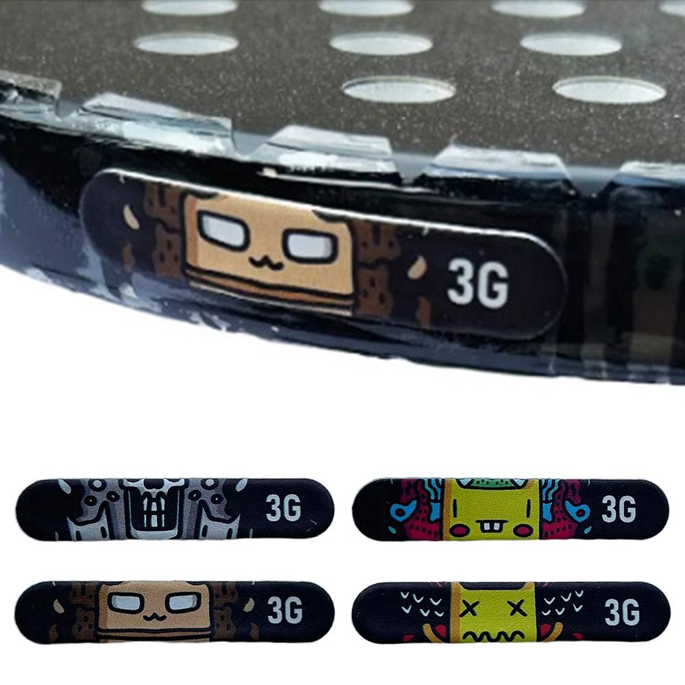 Heavy Equipment Stickers - 6 adet karikatür tenis raketi ağırlıklı