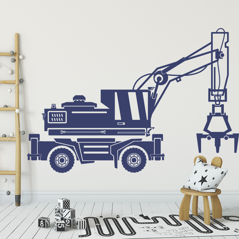 Heavy Equipment Stickers - Büyük İnşaat Araba Kazıcı Kamyon Duvar