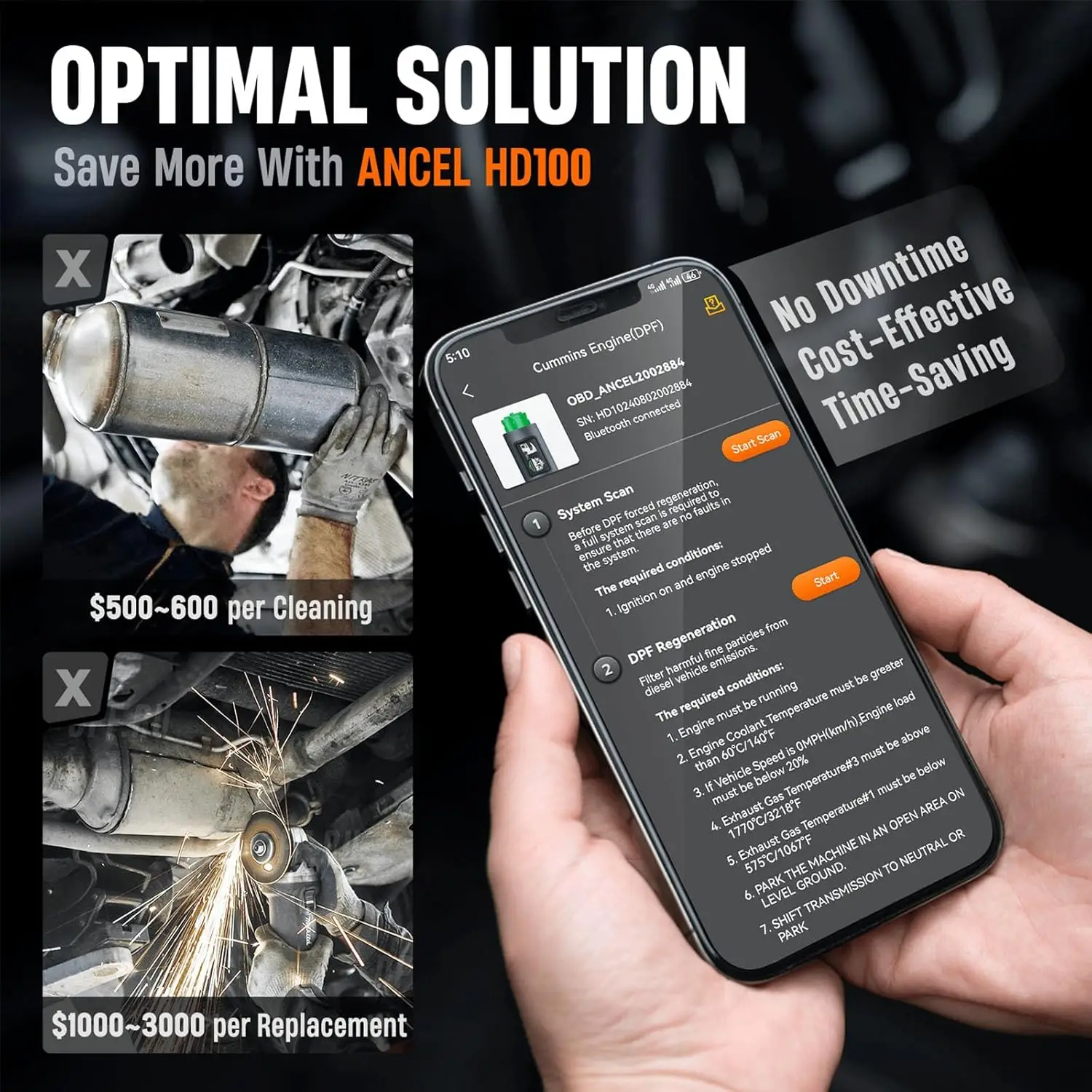 Ancel HD100 DPF Sıfırlama Tam  - Heavy Equipment Diagnostic Tool incelemesi ve fiyatı